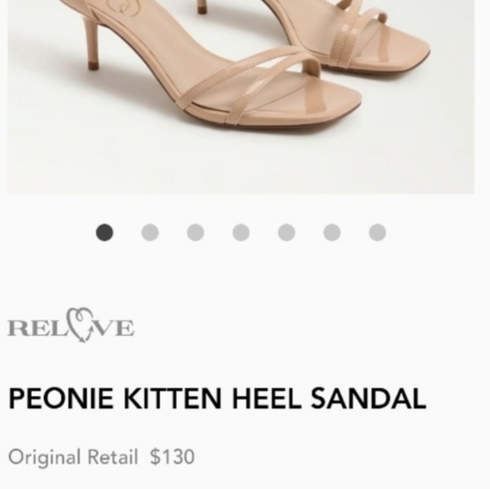 Sam Edelman Kitten Heel Beige Blush Tan Peonie Square Toe High Heel Shoe Women 9 - Picture 5 of 11